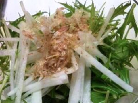 シャキシャキ水菜と大根のサラダ